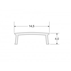 Cubierta translúcida para perfil SINGE, 1 metro