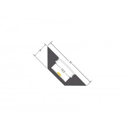 KIT - Perfil aluminio SINGE para tiras LED, 1 metro