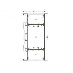 KIT - Perfil aluminio NewWALL para tiras LED, 1 metro, blanco