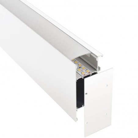 KIT - Perfil aluminio NewWALL para tiras LED, 2 metros, blanco