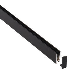 Perfil aluminio PHANTER S2 para tiras LED, 2 metros, negro