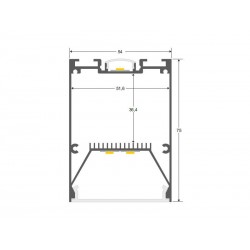 KIT - Perfil aluminio SERK para tiras LED, 2 metros, blanco