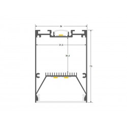 KIT - Perfil aluminio SERK para tiras LED, 1 metro, blanco