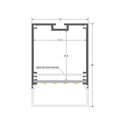 KIT - Perfil aluminio NORLUX para tiras LED, 2 metros