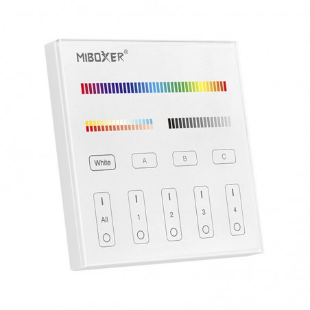 DALI panel táctil DT8 3 en 1, (Dimming, RGB, RGBW, RGB+CCT), 4 zonas/grupos