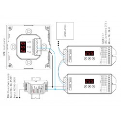 DALI panel táctil DT8 3 en 1, (Dimming, RGB, RGBW, RGB+CCT), 4 zonas/grupos