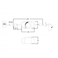 Controlador para tira LED monocolor Dimmer negro