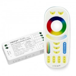 Kit Controlador + mando 2.4G RF, DC12-24V, 12A, 3 en 1 RGB+RGBW+RGBCCT
