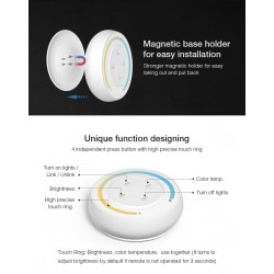 Mando RF CCT ROUND Magnetic táctil, blanco