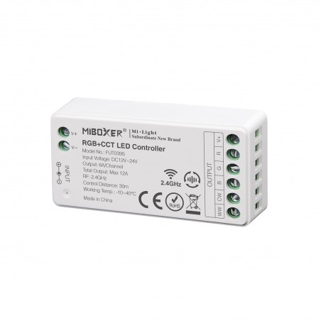 Controlador 2.4G RF, DC12-24V, 12A, RGB+CCT