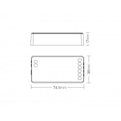 Controlador 2.4G RF, DC12-24V, 12A, RGB+CCT