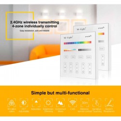 Mando 4 zonas RGB+CCT táctil empotrable T4
