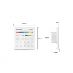 Mando 4 zonas RGB+CCT táctil empotrable T4