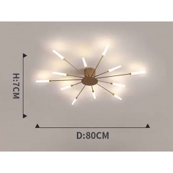 Lámpara Fireworks Led, 12W+4W, Ø80cm, CCT, gold + mando