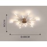 Lámpara Fireworks Led, 12W+4W, Ø80cm, CCT, gold + mando