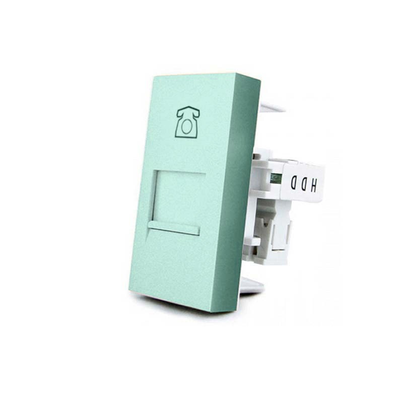 Conector Teléfono RJ11 verde para mecanismo de empotrar