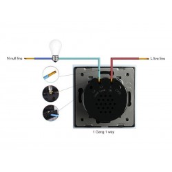 Interruptor táctil frontal gris con regulador TRIAC Dimmer + remoto