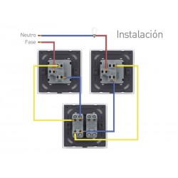 Interruptor Cruzamiento doble, marco blanco