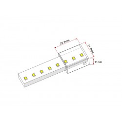 Tapa final para tira led 220V - 15x6mm