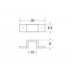 Grapa de fijación para tira led 220V - 10mm