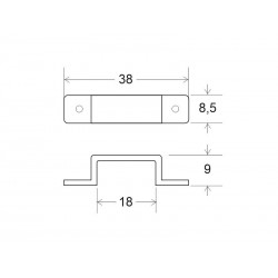 Grapa de fijación para tira led 220V - 18mm