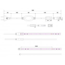 Unión intermedia tira led 220V SMD2835 con conectores rápidos