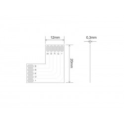 Conector L para tiras RGBW 5 Pin - 12mm