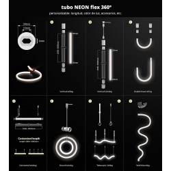Kit accesorios NEON ⦰24mm instalación vertical techo