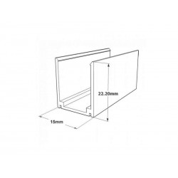 Clip aluminio Led NEON 5cm, 14x26mm