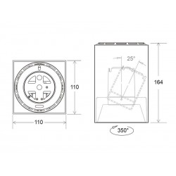 Lámpara de techo negra PROLUX Suspend Housing Square 110