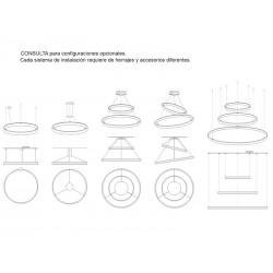 Luminaria colgante RING UP 100W, Ø800mm, CCT regulable