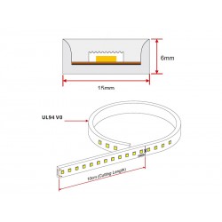 Tira LED 220V, 120Led/m, 0-10V regulable, corte 10cm, carrete 25 metros