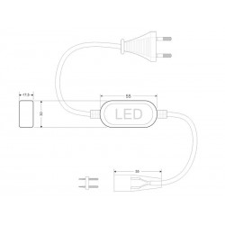 Tira LED 220V SMD2835 doble, 180Led/m, carrete 1 metro