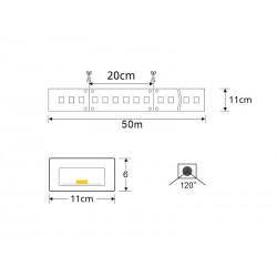 Tira LED 220V SMD2835, 60Led/m, 1 metro con conectores rápidos, 20cm corte