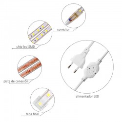 KIT Tira LED 220V SMD5050 EPISTAR, 60LED/m 5 metros