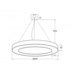 Luminaria colgante o superficie PULL, Ø800mm, 75W, negro