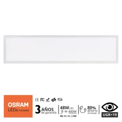 Panel LED 48W-40W-36W-24W, 30x120cm, 4CCT, UGR19, OSRAM Chip