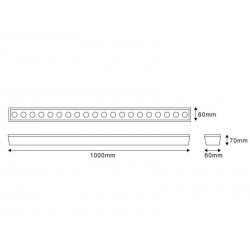 Cable de conexión T para proyector lineal, 100cm, IP67, negro