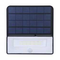 Foco LED SOLAR TAZ, 1600lm, sensor PIR, batería reemplazable, x2Litio 3,7V - 2200mAH