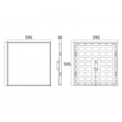 Panel LED 44W, 60x60cm, UGR19, 0-10V regulable