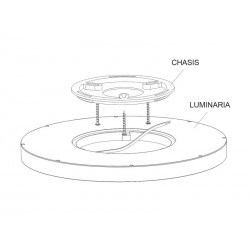 Plafón Led KRAMFOR 48W, superficie, ⦰500mm, CCT, Bluetooth + mando RF, negro