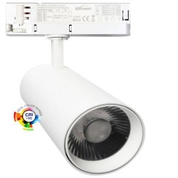 Foco LED ZOLTAR carril Trifásico, 34-40W, CRI92, UGR13, blanco