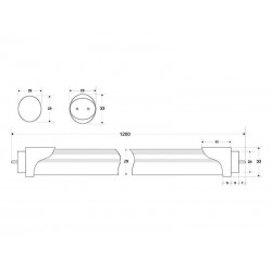 Tubo LED T8 18W, 120cm, PLANT GROW Full Spectrum, Crecimiento de plantas, IP65