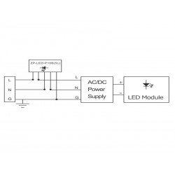 Cable de conexión T para proyector lineal, 100cm, IP67, negro