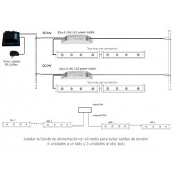 Cable de conexión T para proyector lineal, 100cm, IP67, negro