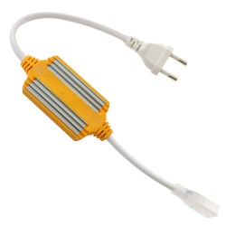 Tira LED 220V COB 4*10mm,, 288Led/m, carrete 50 metros con conectores rápidos, IP68, 50cm corte