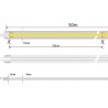 Tira LED 220V COB 4*10mm,, 288Led/m, carrete 50 metros con conectores rápidos, IP68, 50cm corte