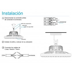 Cadena de Suspensión para campana Led 1m