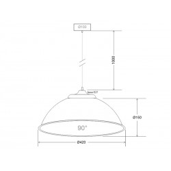 Lámpara colgante INDUSTRIAL LAMP blanco Housing 90º Ø420mm