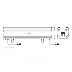 Cable de conexión T para proyector lineal, 100cm, IP67, negro